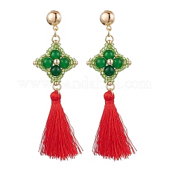 4 пара сережек-гвоздиков с драгоценными камнями EJEW-MZ00282