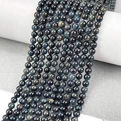 Нити натуральных бусин синего тигрового глаза (окрашенные и нагретые)&nbsp;LS-G-M438-A04-01