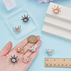 8 шт. 4-х цветные бусины из сплава со стразами FIND-PH0027-99