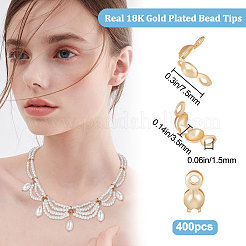 400 шт. латунные наконечники для бусин KK-BBC0004-50