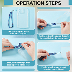 2 шт. 2 стиля натуральный синий авантюрин и цветочный амазонит бисерный ремешок для мобильного телефона на запястье&nbsp;AJEW-AN0007-48