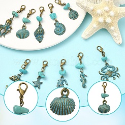 10 шт. подвесные украшения из сплава в морском стиле&nbsp;HJEW-YW00194