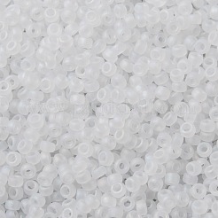 MIYUKIラウンドロカイユビーズ  日本製シードビーズ  （rr131fr）マットクリスタルab  15/0  1.5mm  穴：0.7mm  約5555PCS /ボトル  10 G /ボトル&nbsp;SEED-JP0010-RR0131FR