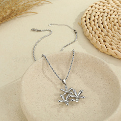 Colliers pendentifs fleur 3D en acier inoxydable 304 pour femmes&nbsp;WGDBDE2-02