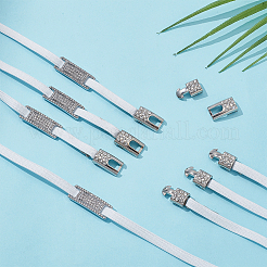 Rechteckige Schuhschnallenclips aus Messing und Zinklegierung mit Strassen&nbsp;FIND-HY0003-93P