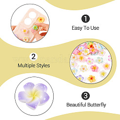 84 шт. 12 стиля кабошонов из непрозрачной смолы цвета плюмерии&nbsp;RESI-TA0004-32