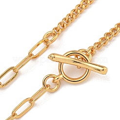 Латунные цепочки-панцирные ожерелья и цепочки-скрепки для женщин NJEW-U011-08G