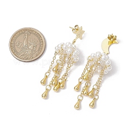 Серьги-гвоздики из латуни и нержавеющей стали EJEW-TA00621