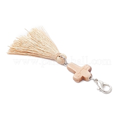 Подвесные украшения с кисточками из синтетической бирюзы и полиэстера&nbsp;HJEW-JM03933-02