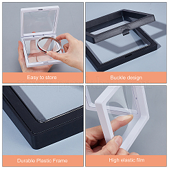 8 шт. 2-цветные квадратные прозрачные ПЭ тонкие пленочные подвесные коробки для ювелирных изделий&nbsp;ODIS-GA0001-70