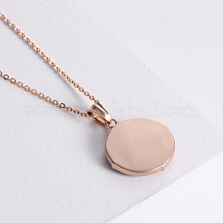 Мужские ожерелья из нержавеющей стали в винтажном стиле с плоским круглым подвесом-портретом для повседневной носки MN8587