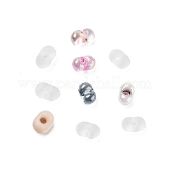 ガラスビーズ  オーバル  DIYブレスレットアクセサリー  雪  4x3x2mm  穴：0.8mm&nbsp;GLAA-U003-01P