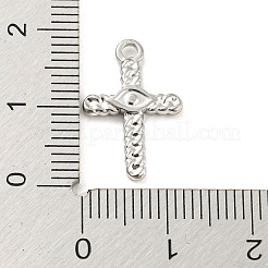 変色しない304ステンレススチールペンダント  アイチャーム付きクロス  ステンレス鋼色  18x12x1.5mm  穴：1.6mm&nbsp;STAS-C082-08B-P