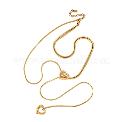 304 нержавеющая сталь кулон сердце и ожерелья с подвеской NJEW-U026-05G