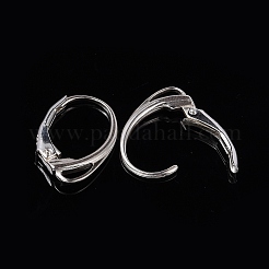 スターリングシルバーレバーバックフープピアスパーツ  銀  17x11x1.5mm  穴：3.5x1mm  ピン：0.8mm&nbsp;X-STER-M104-02S