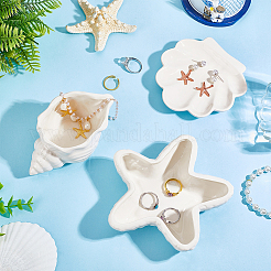 3 шт. фарфоровая тарелка для украшений в форме морской звезды в 3 стилях&nbsp;AJEW-PH0007-35