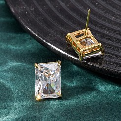 Pendientes de latón con circonita cúbica transparente para mujer&nbsp;EJEW-F418-22G