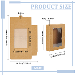 Кубовидные подарочные коробки для хранения крафт-бумаги CON-WH0095-99A-01