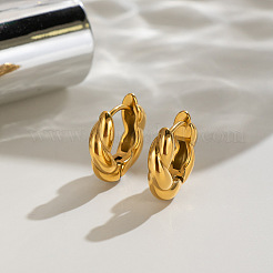 Boucles d'oreilles créoles torsadées en acier inoxydable 304 pour femmes&nbsp;HD0403