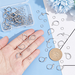 40 шт. фурнитура для серег с застежкой-молнией из нержавеющей стали 201&nbsp;STAS-UN0041-84