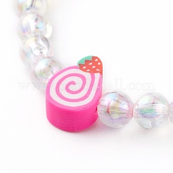 Braccialetti per bambini elasticizzati con perline acriliche trasparenti&nbsp;BJEW-JB06324-01