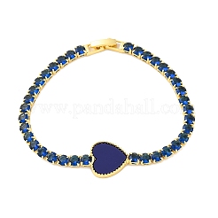 Messing-Gliederkettenarmbänder mit Mikropflaster und Zirkonia für Damen&nbsp;BJEW-K273-01G