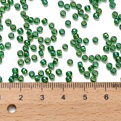 トーホー 8/0ラウンドビーズ  日本製シードビーズ  （167b）透明なabグラスグリーン  3mm  穴：1mm  約1110個/50g&nbsp;SEED-XTR08-0167B