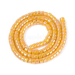 Ab Farbe überzog Nachahmung Jade Glasperlen Stränge&nbsp;GLAA-T026-2x4mm-J06