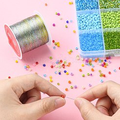 3プライマカロンカラーメタリックコード  ジュエリー作りのための  ラウンド  カラフル  0.2mm  約109.36ヤード（100m）/ロール&nbsp;MCOR-CJ0001-03D-01