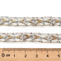 Стеклянные бусины с гальваническим покрытием  EGLA-P066-04A-G01