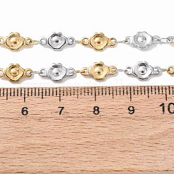 Ожерелья из цепочек с цветочным узором из нержавеющей стали 304 толщиной 5.5 мм&nbsp;NJEW-P346-01A