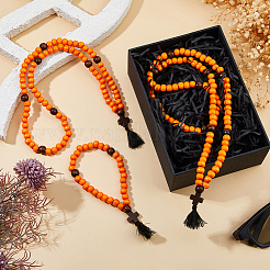 3 шт. крест круглый деревянный бисер молитвенные четки подвеска украшение&nbsp;HJEW-DC00053