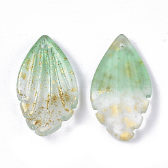 Двухцветные прозрачные стеклянные подвески&nbsp;GLAA-T017-03A-B01