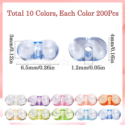2000шт 10 цвета прозрачные акриловые бусины&nbsp;TACR-SP0001-12