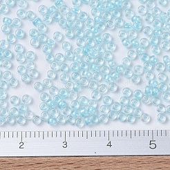 MIYUKIラウンドロカイユビーズ  日本製シードビーズ  （rr220)アクアミストライニングクリスタル  11/0  2x1.3mm  穴：0.8mm  約1100PCS /ボトル  10 G /ボトル&nbsp;SEED-JP0008-RR0220