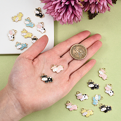 50шт 5 цвета сплава эмалевые подвески&nbsp;ENAM-CJ0001-69