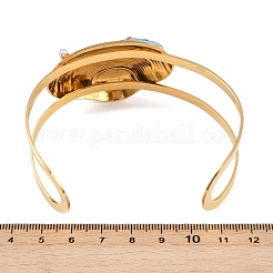 Браслеты-манжеты в форме ракушки из нержавеющей стали 304 с эмалью для женщин BJEW-A049-04B-G