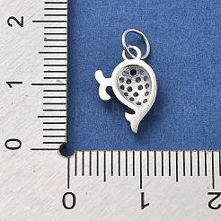 925 стерлингового серебра микро Pave прозрачные кубические циркониевые подвески STER-S009-03A-S