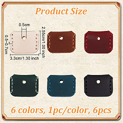 6 шт. 6-цветный нескользящий водонепроницаемый чехол для ключей многоразового использования из воловьей кожи FIND-OC0003-53