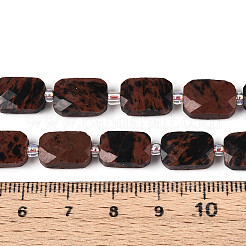 Натурального красного дерева обсидиана бисер нитей G-T139-74