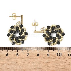 Flor de cristal de abalorios pendientes colgantes&nbsp;EJEW-MZ00776-02