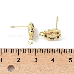 Messing micro pave zirkonia-ohrstecker-Zubehör&nbsp;KK-U075-01C-02G