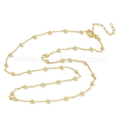 Женские ожерелья из латунной цепочки с круглыми шариками 3 мм NJEW-K271-09G
