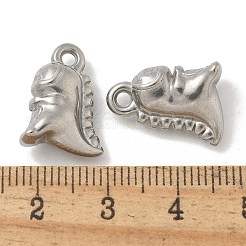 変色防止304ステンレススチールペンダント  恐竜チャーム  ステンレス鋼色  17x12.5x6.5mm  穴：1.8mm&nbsp;STAS-Q334-19P
