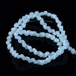 Forma de diamante hebras de abalorios de imitación de cristal de jade&nbsp;EGLA-J059-J03