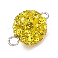 12 шт. 12-цветные круглые бусины-подвески из полимерной глины со стразами&nbsp;PALLOY-JF04608