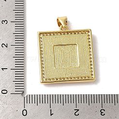 Квадратные подвески из латуни с микропаве и цирконием&nbsp;KK-K385-041G