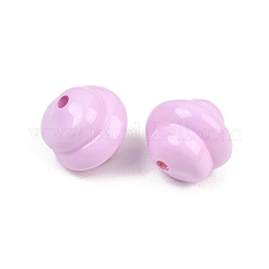 不透明なアクリルビーズ  焼き付け塗料  紫色のメディア  16x16mm  穴：3mm&nbsp;OACR-H034-39J