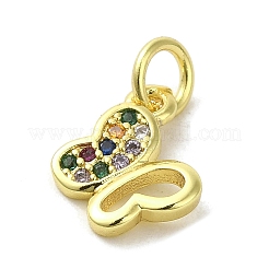 Colgantes de circonita cúbica pavimentados de latón chapado en oro real de 18k&nbsp;KK-M283-10A-02