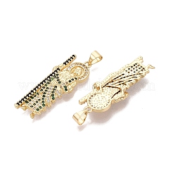 Pendentifs religieux en laiton sertis de micro-pavés de zircone cubique transparente&nbsp;KK-N287-46H-G
